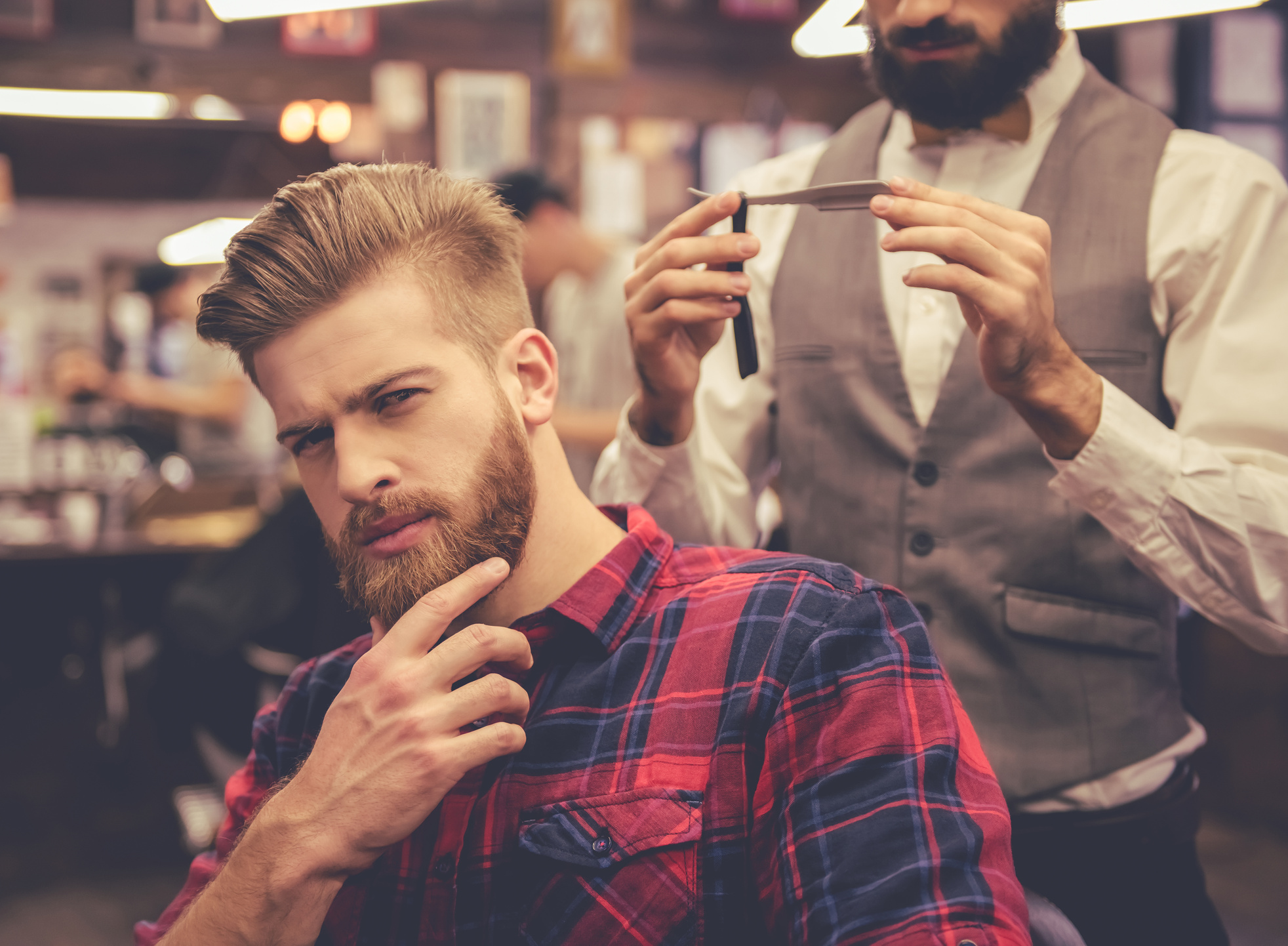 At the barber shop